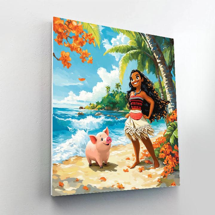Moana And Pua’s Tropical Shore Adventure Disney Inspired paint by numbers