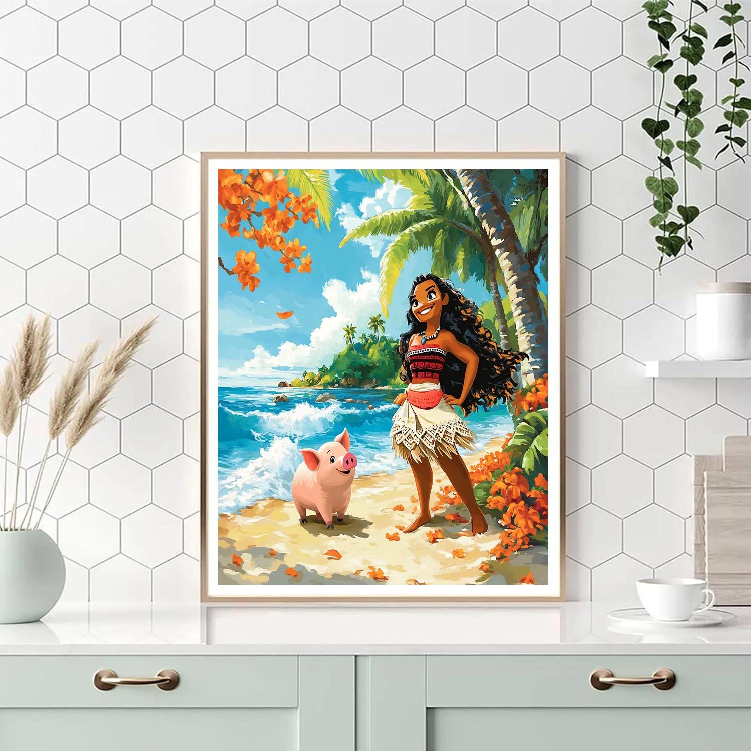 Moana And Pua’s Tropical Shore Adventure Disney Inspired paint by numbers