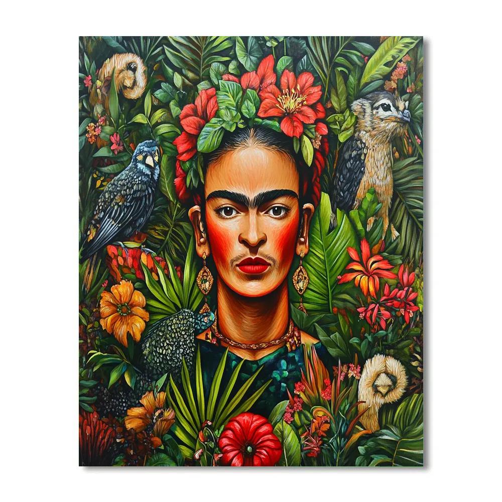 Frida Kahlo Inspired Self-Portrait With Nature Numbered painting kits