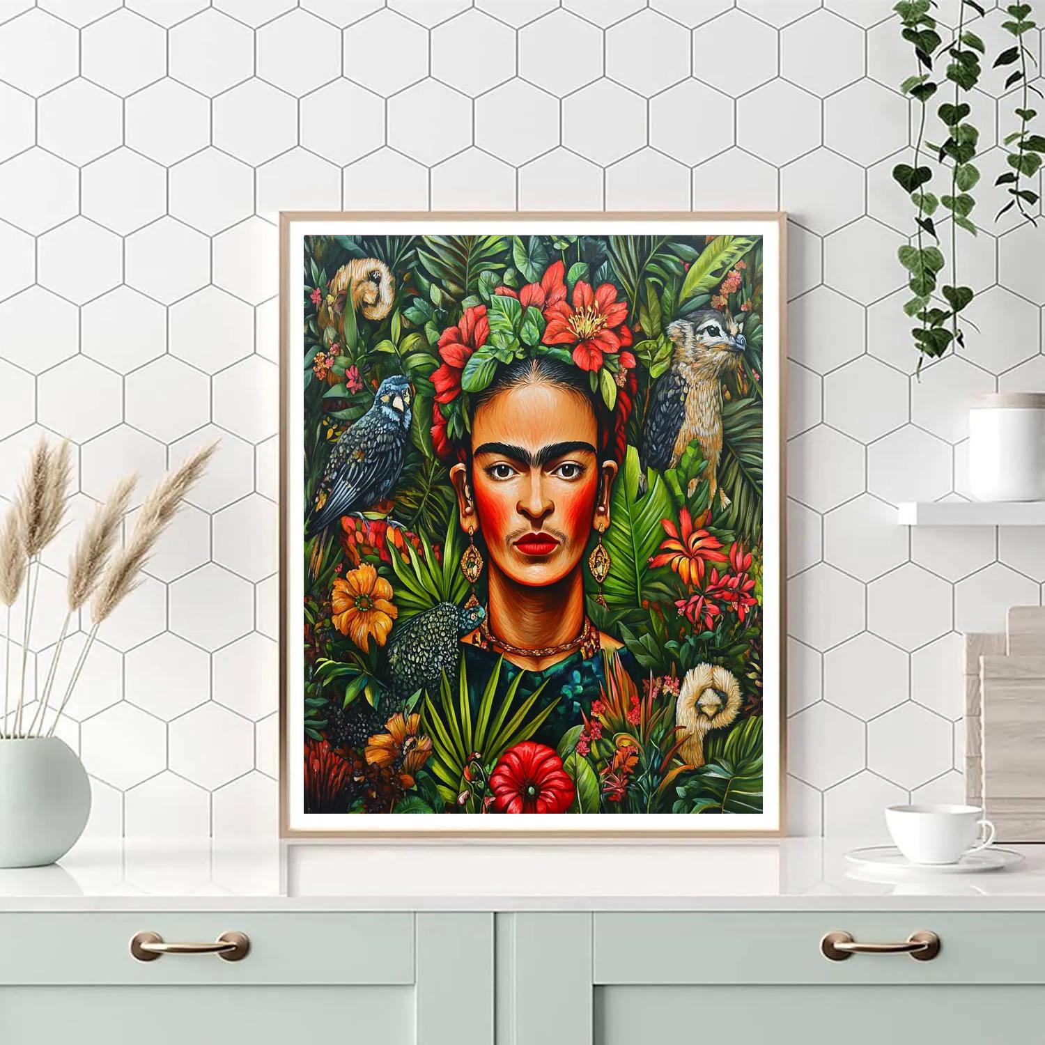 Frida Kahlo Inspired Self-Portrait With Nature Numbered painting kits