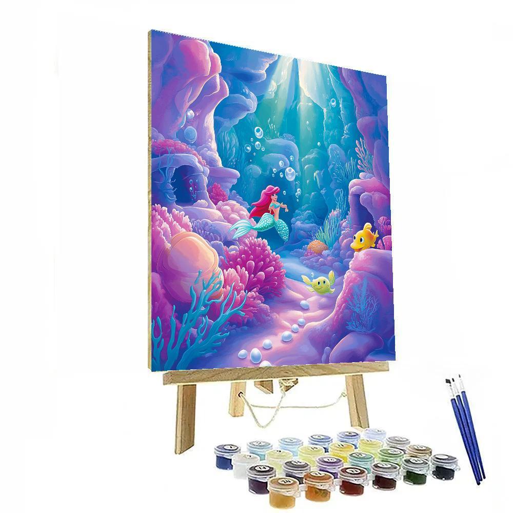Ariel’s Underwater Treasure Cove Disney Inspired Paint by numbers art
