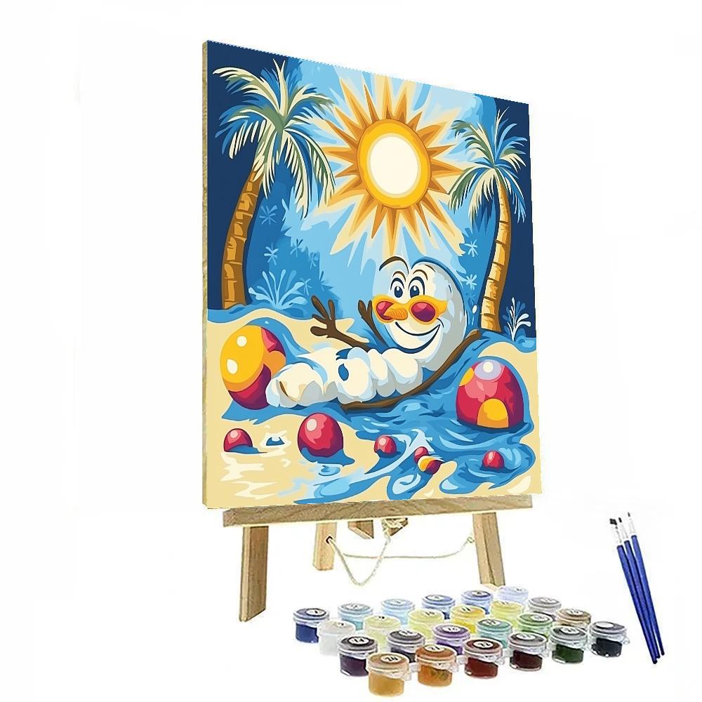 Olaf’s Sunny Summer Surprise Disney Inspired Number painting
