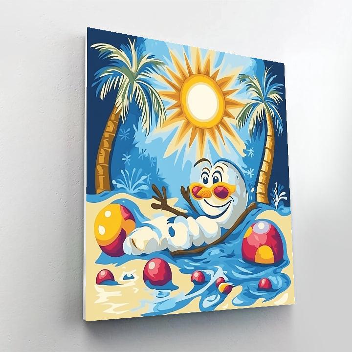 Olaf’s Sunny Summer Surprise Disney Inspired Number painting