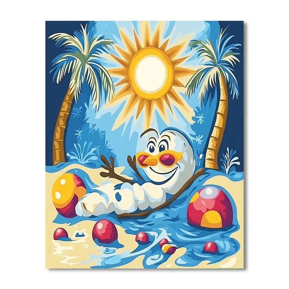 Olaf’s Sunny Summer Surprise Disney Inspired Number painting