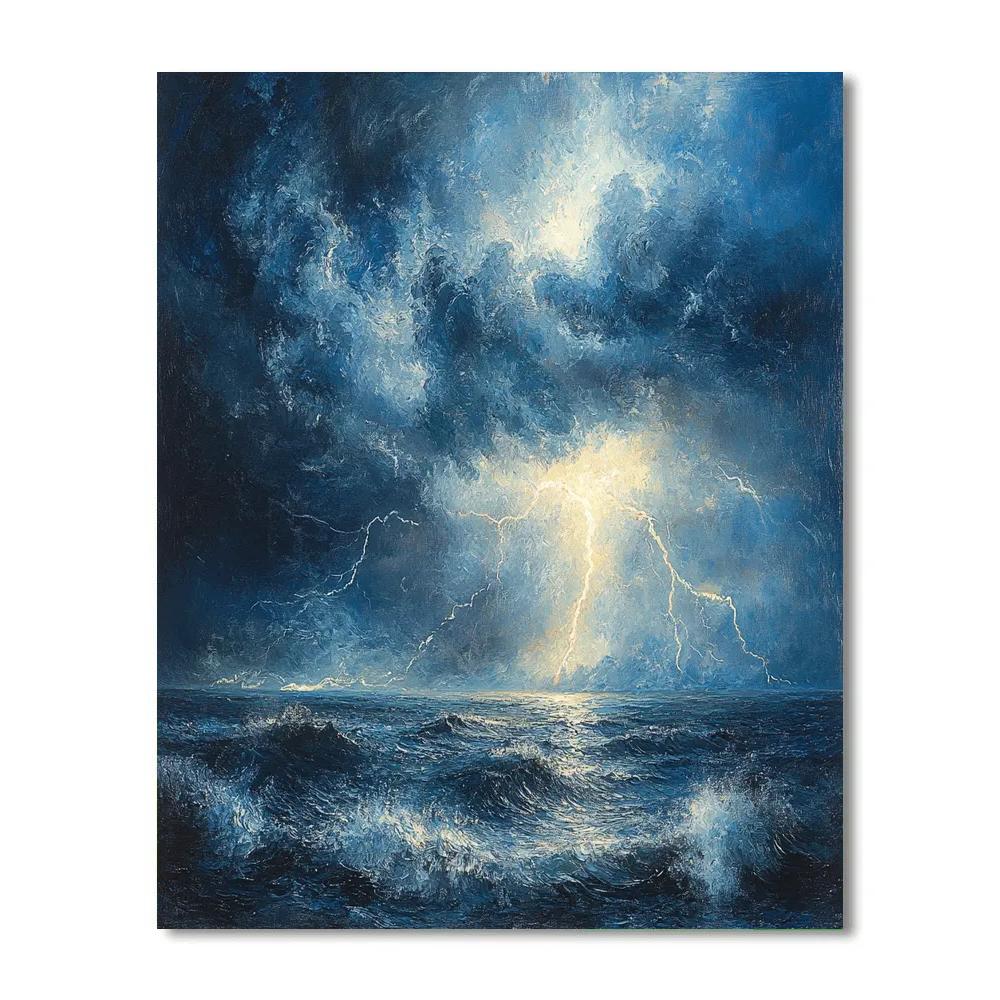 JMW Turner Inspired Thunderstorm DIY paint by numbers