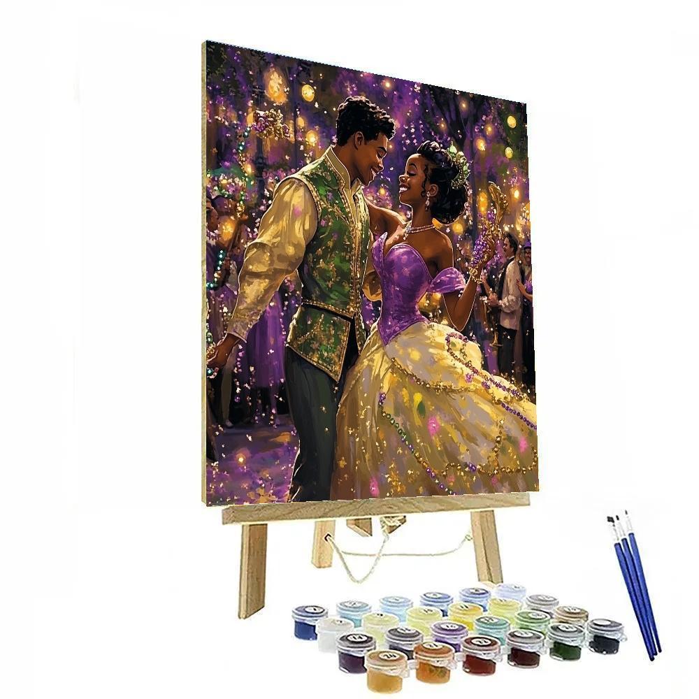 Tiana And Naveen’s Festive Mardi Gras Dance Disney Inspired Paint by numbers art