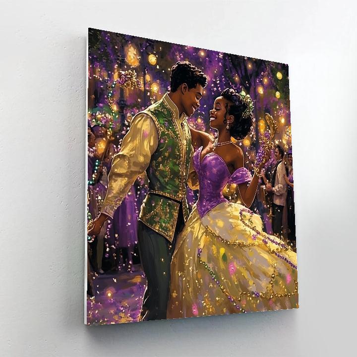Tiana And Naveen’s Festive Mardi Gras Dance Disney Inspired Paint by numbers art