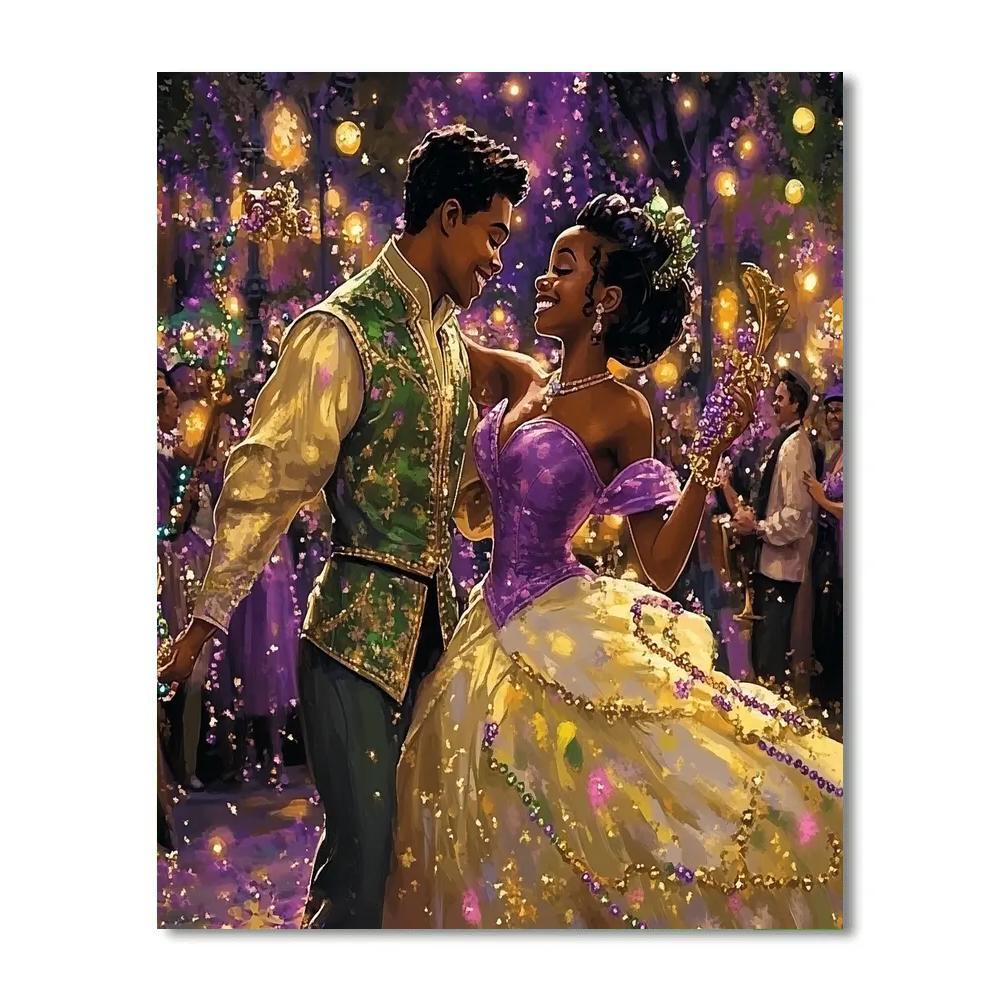 Tiana And Naveen’s Festive Mardi Gras Dance Disney Inspired Paint by numbers art