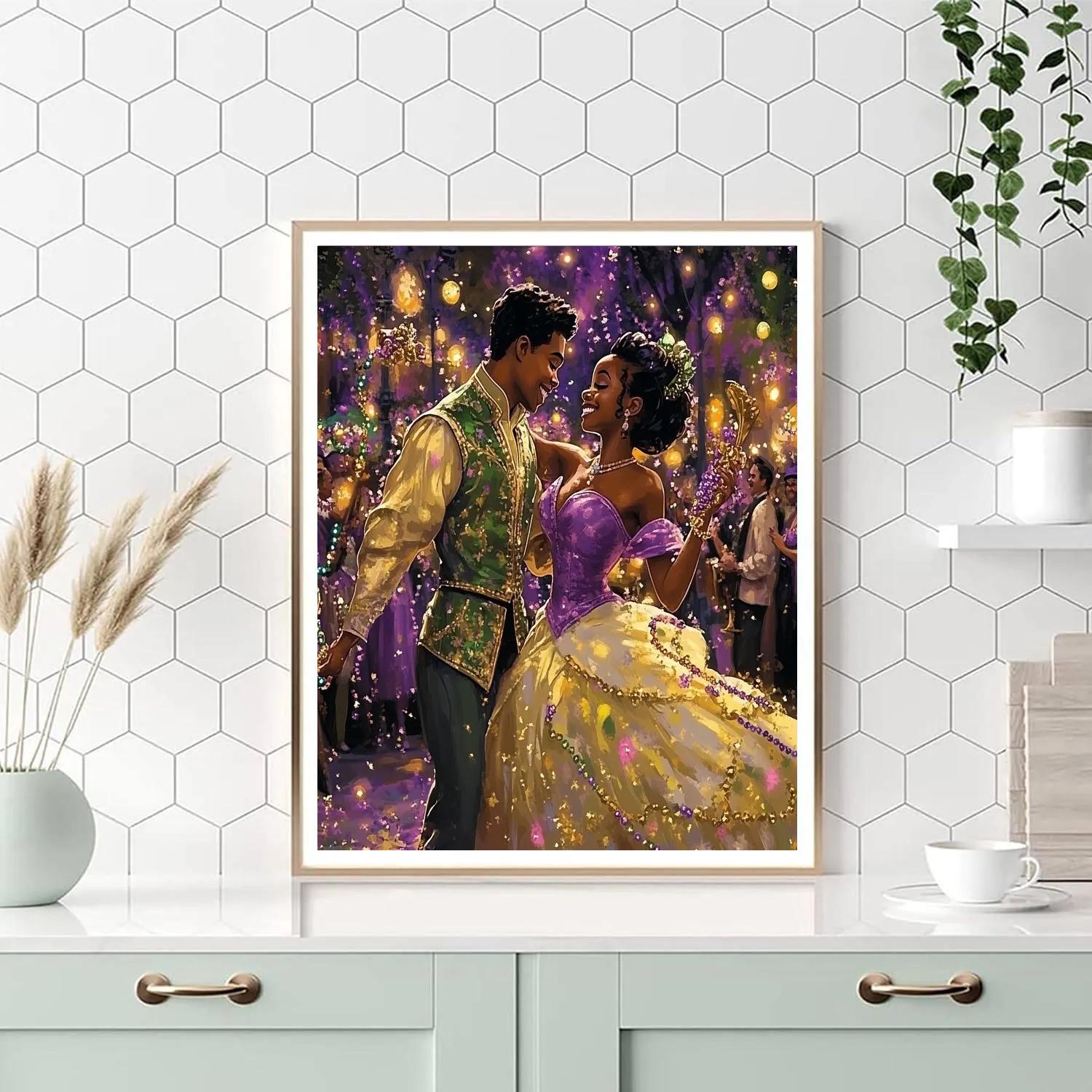 Tiana And Naveen’s Festive Mardi Gras Dance Disney Inspired Paint by numbers art
