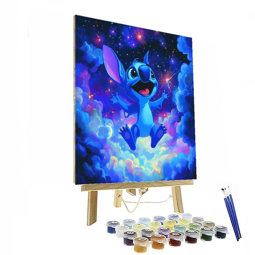 Stitch’s Cosmic Fun Frenzy Disney Inspired Number painting