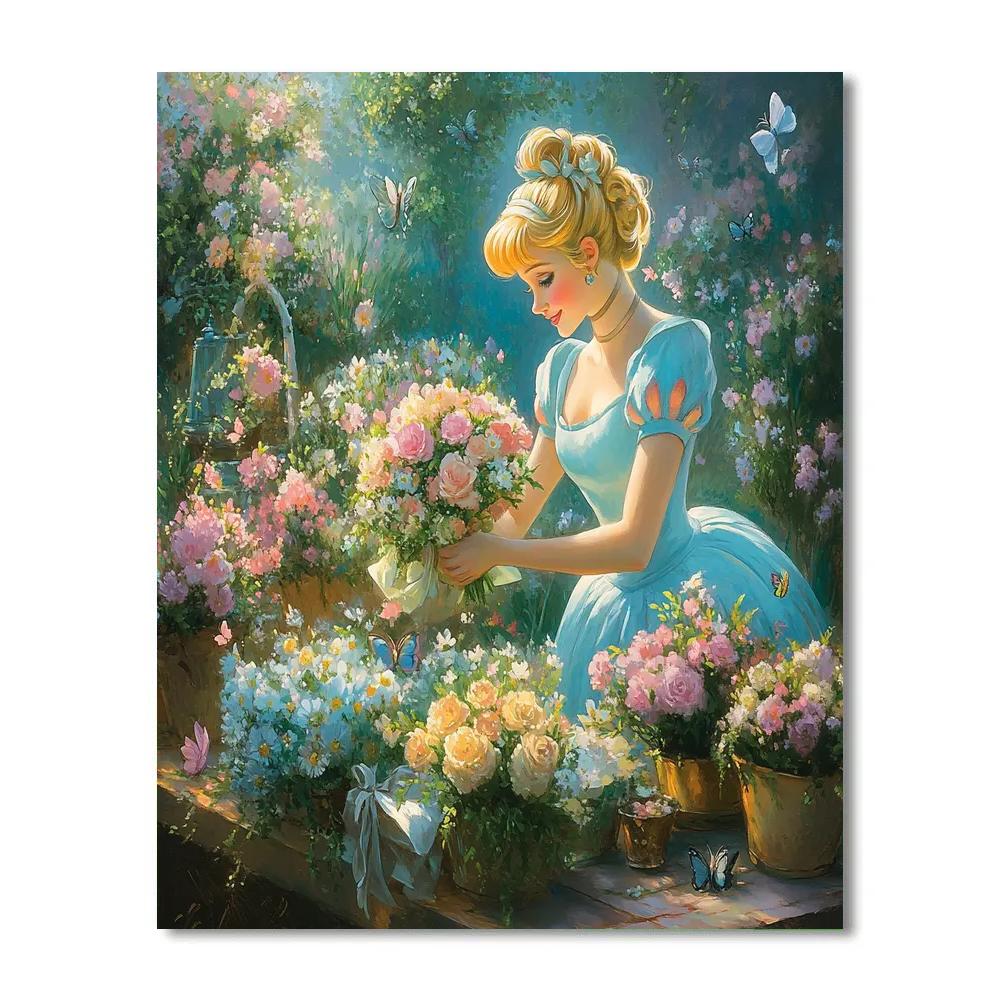 Cinderella’s Blossom Ball Preparations Disney Inspired Numbered painting kits