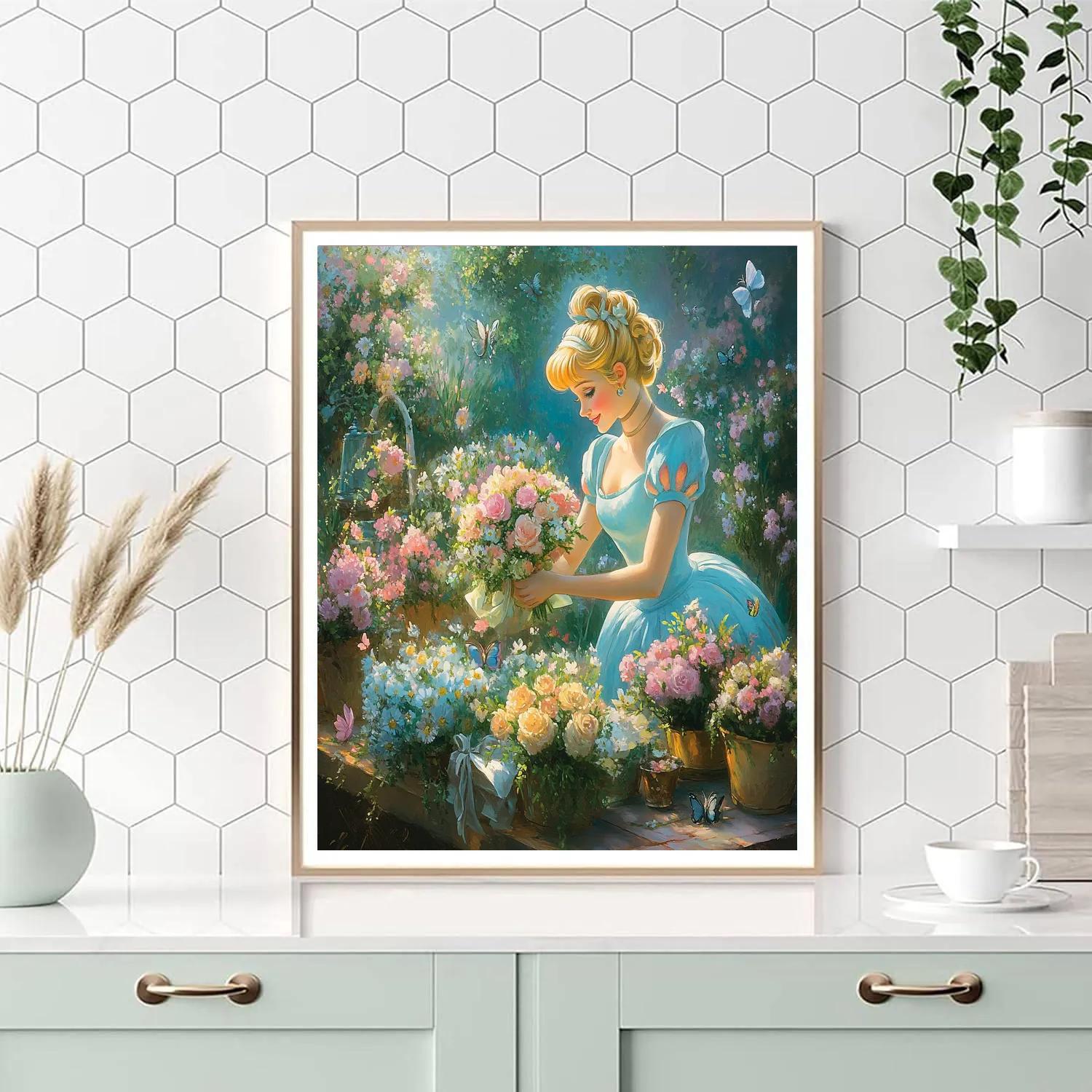 Cinderella’s Blossom Ball Preparations Disney Inspired Numbered painting kits