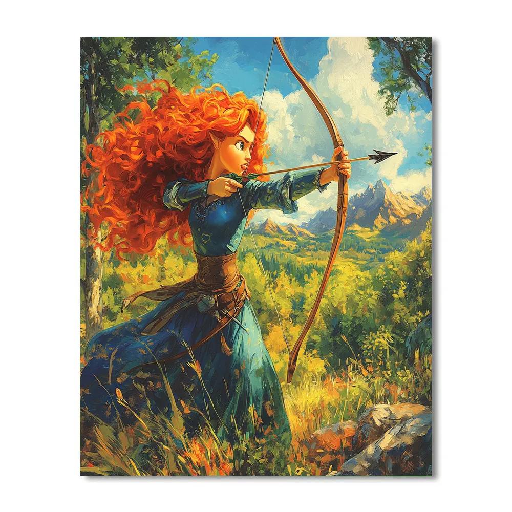 Merida’s Brave Archery Challenge Disney Inspired painting number kit