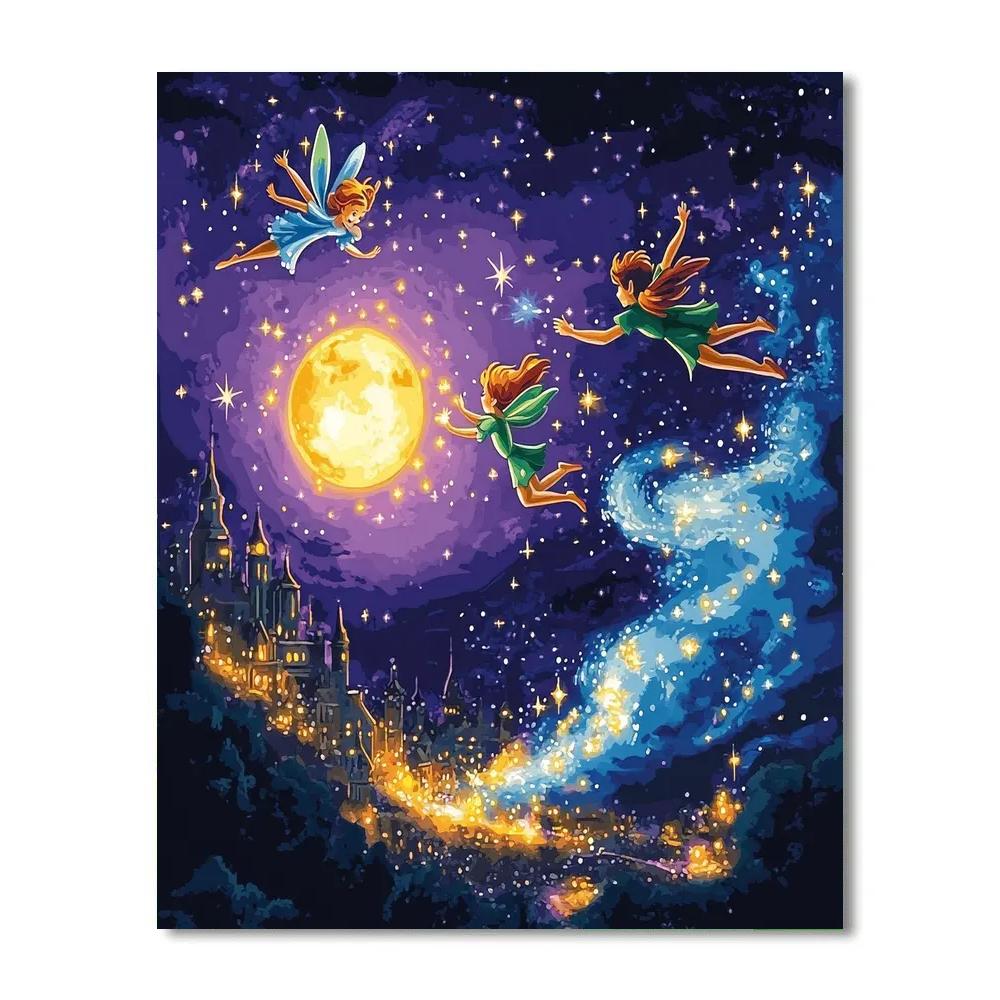 Peter Pan And Tinker Bell’s Night Flight Disney Inspired Painting by numbers kit