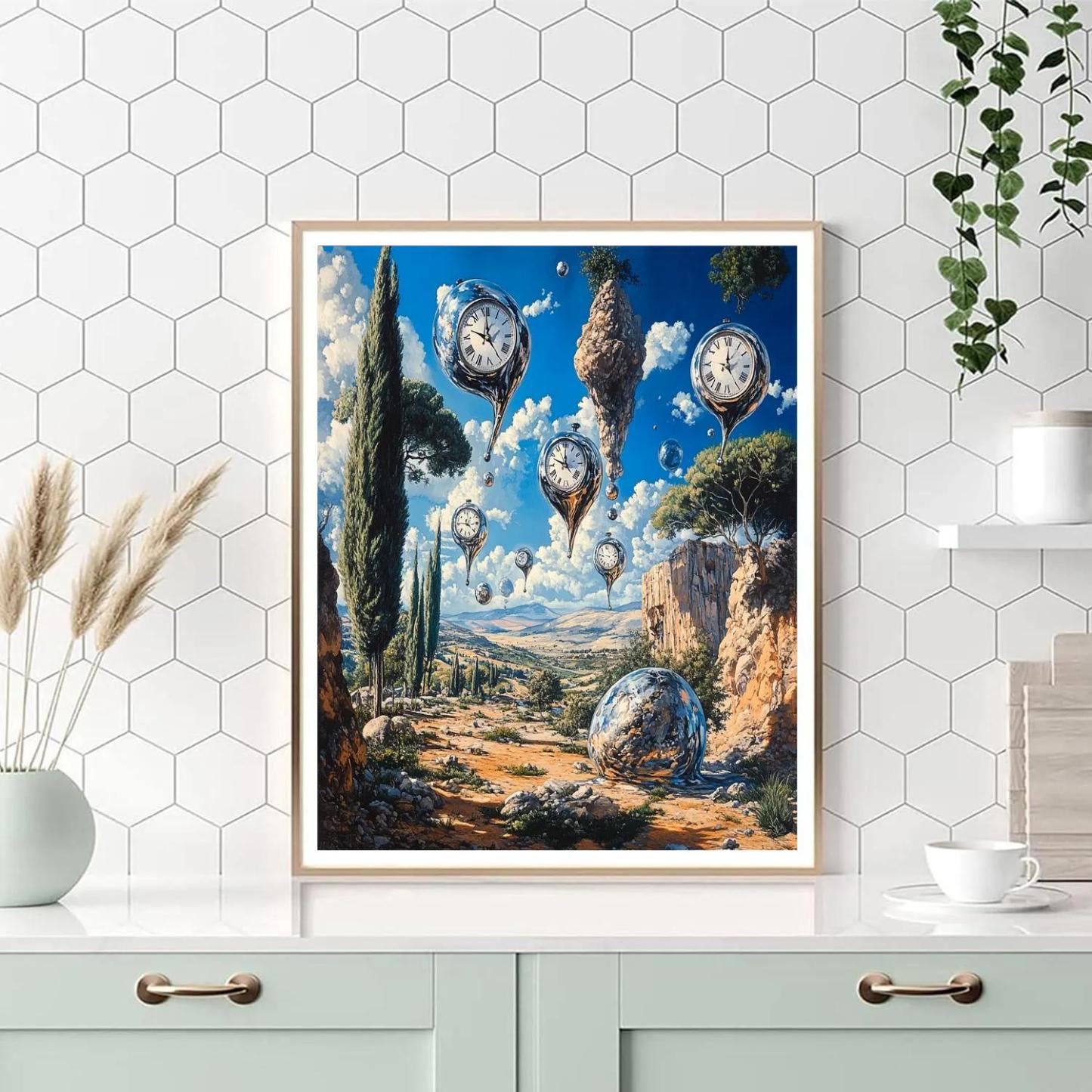 Salvador Dali Inspired Surreal Landscape Numbered painting kits