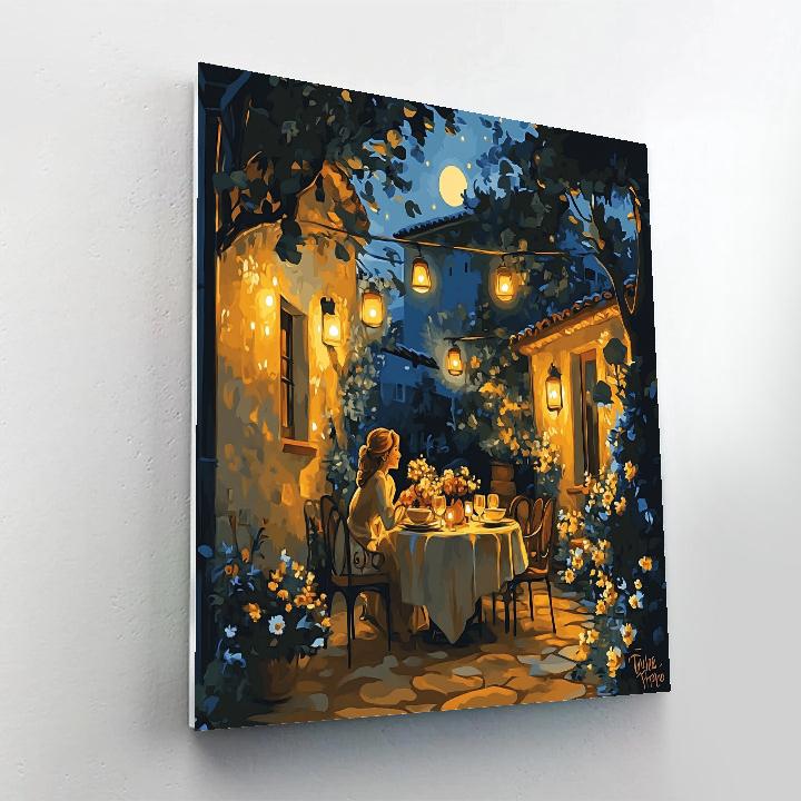 Lady And Tramp’s Moonlit Dinner Disney Inspired Number painting