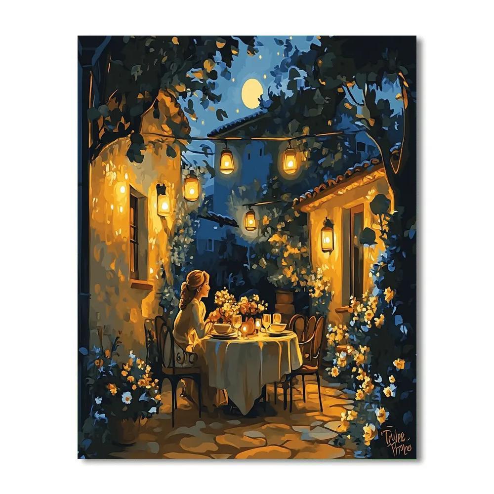 Lady And Tramp’s Moonlit Dinner Disney Inspired Number painting
