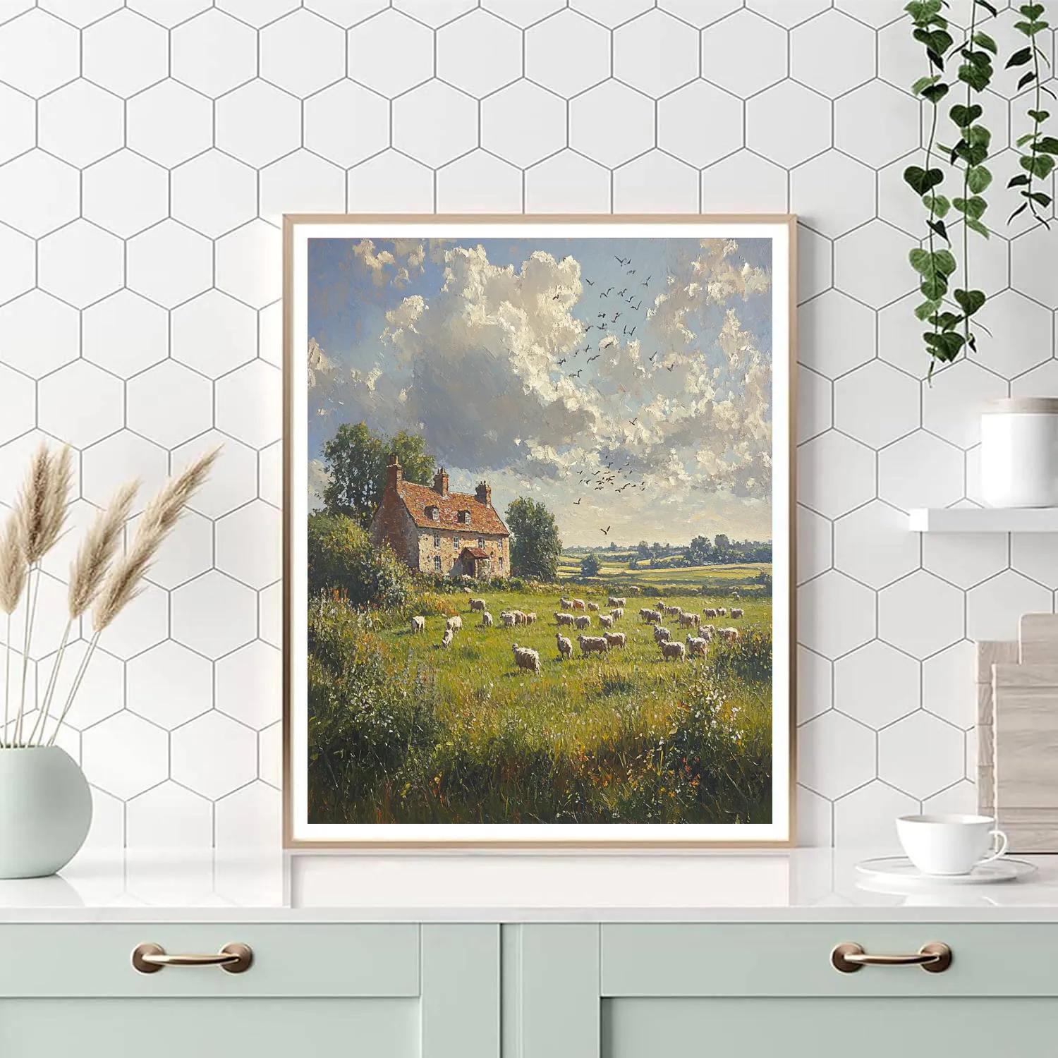 John Constable Inspired Rustic Countryside paint by numbers