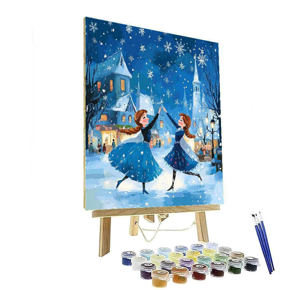 Anna And Elsa’s Frozen Snowflake Dance Disney Inspired paint by numbers