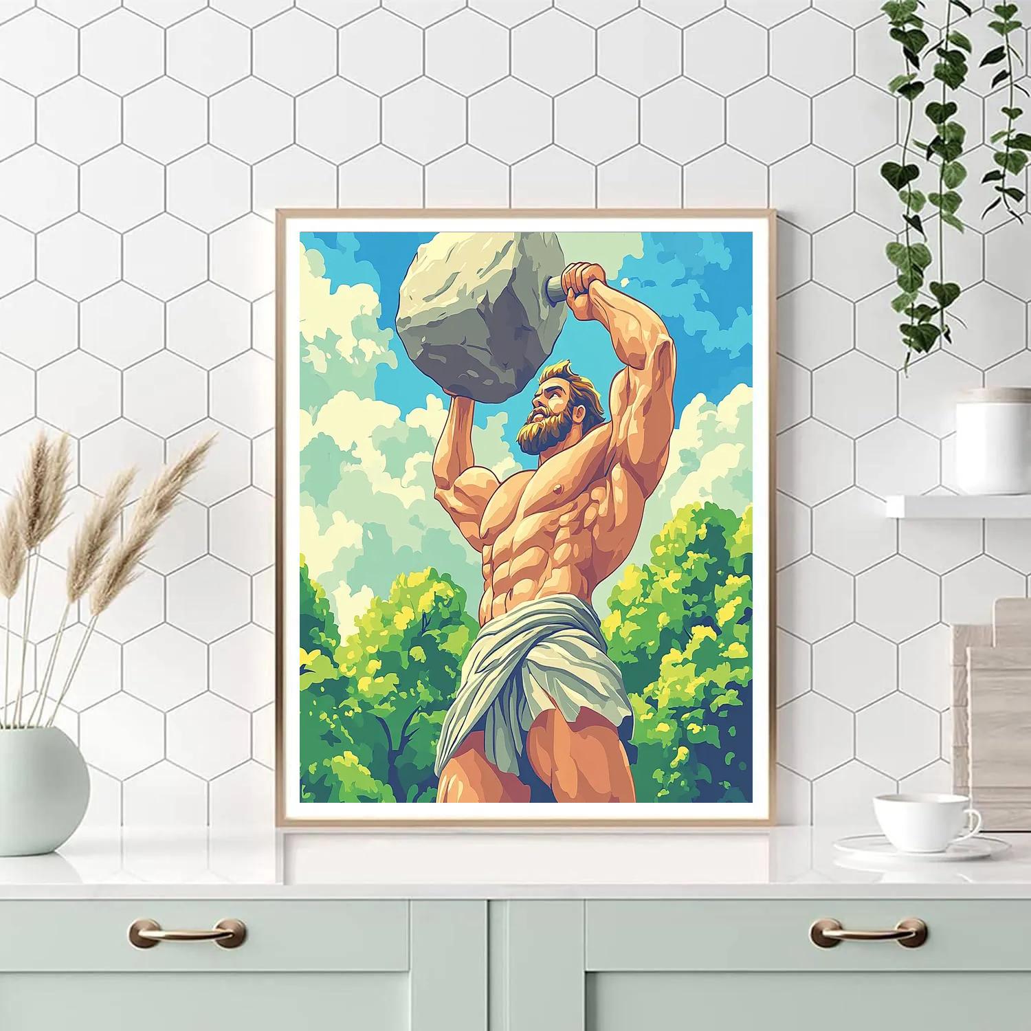 Hercules’ Heroic Strength Test Disney Inspired paint by color