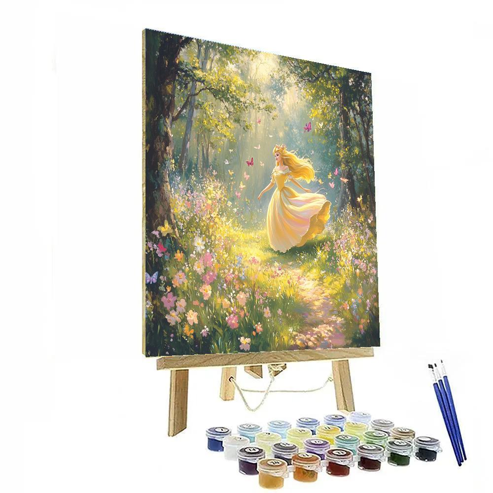 Aurora’s Spring Blossom Waltz Disney Inspired Number painting