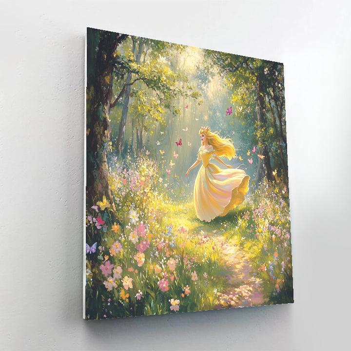 Aurora’s Spring Blossom Waltz Disney Inspired Number painting