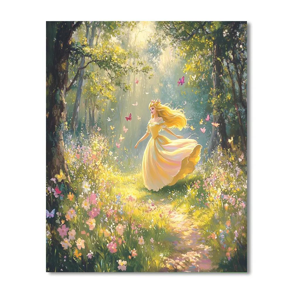 Aurora’s Spring Blossom Waltz Disney Inspired Number painting