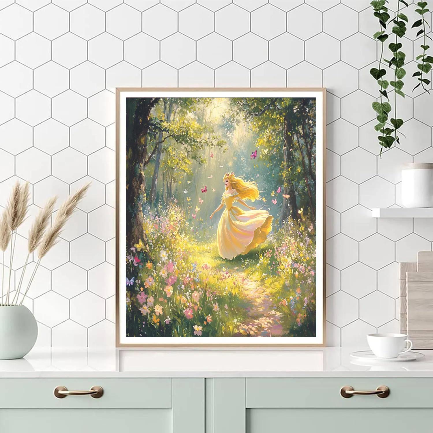 Aurora’s Spring Blossom Waltz Disney Inspired Number painting