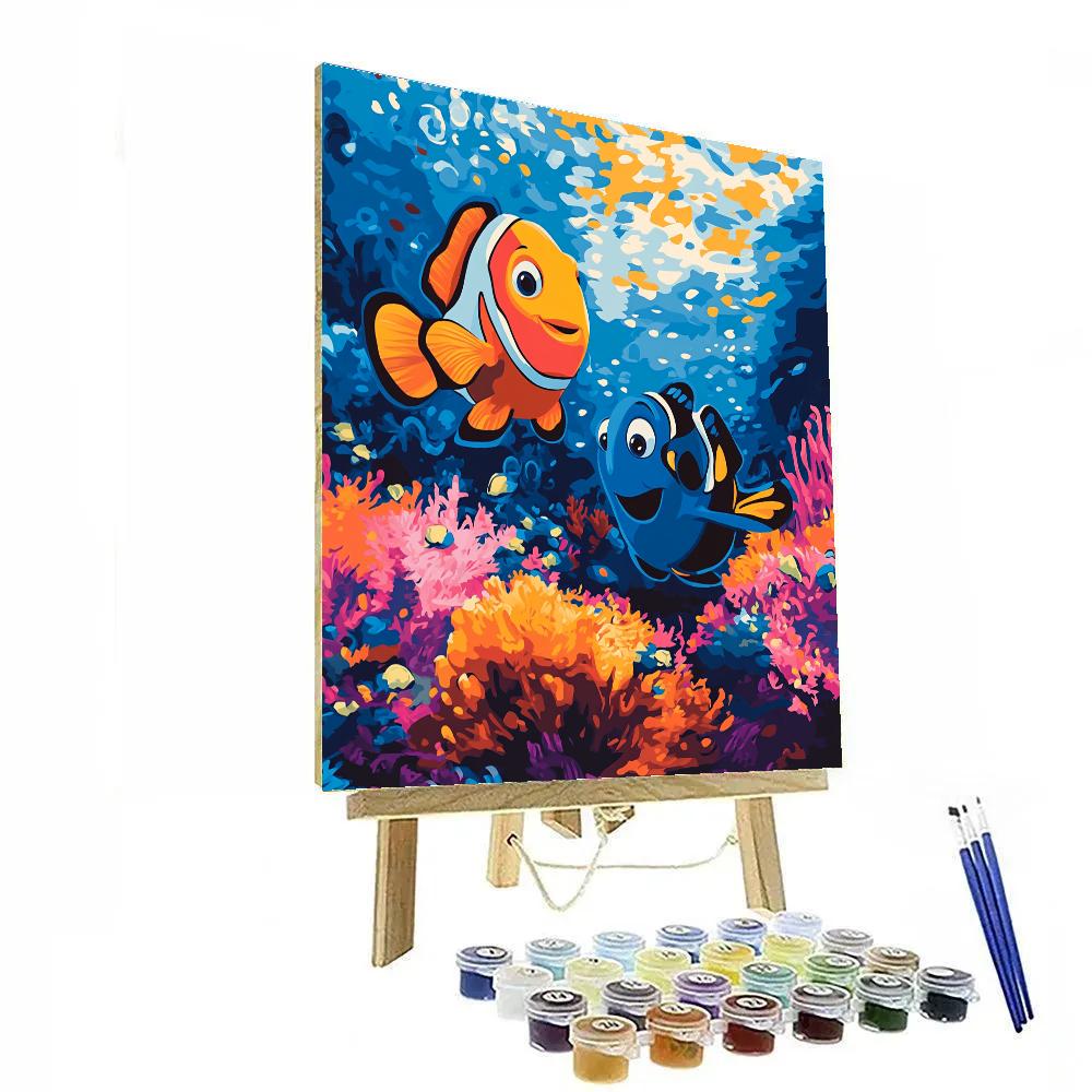 Nemo And Dory’s Vibrant Coral Reef Adventure Disney Inspired paint by numbers