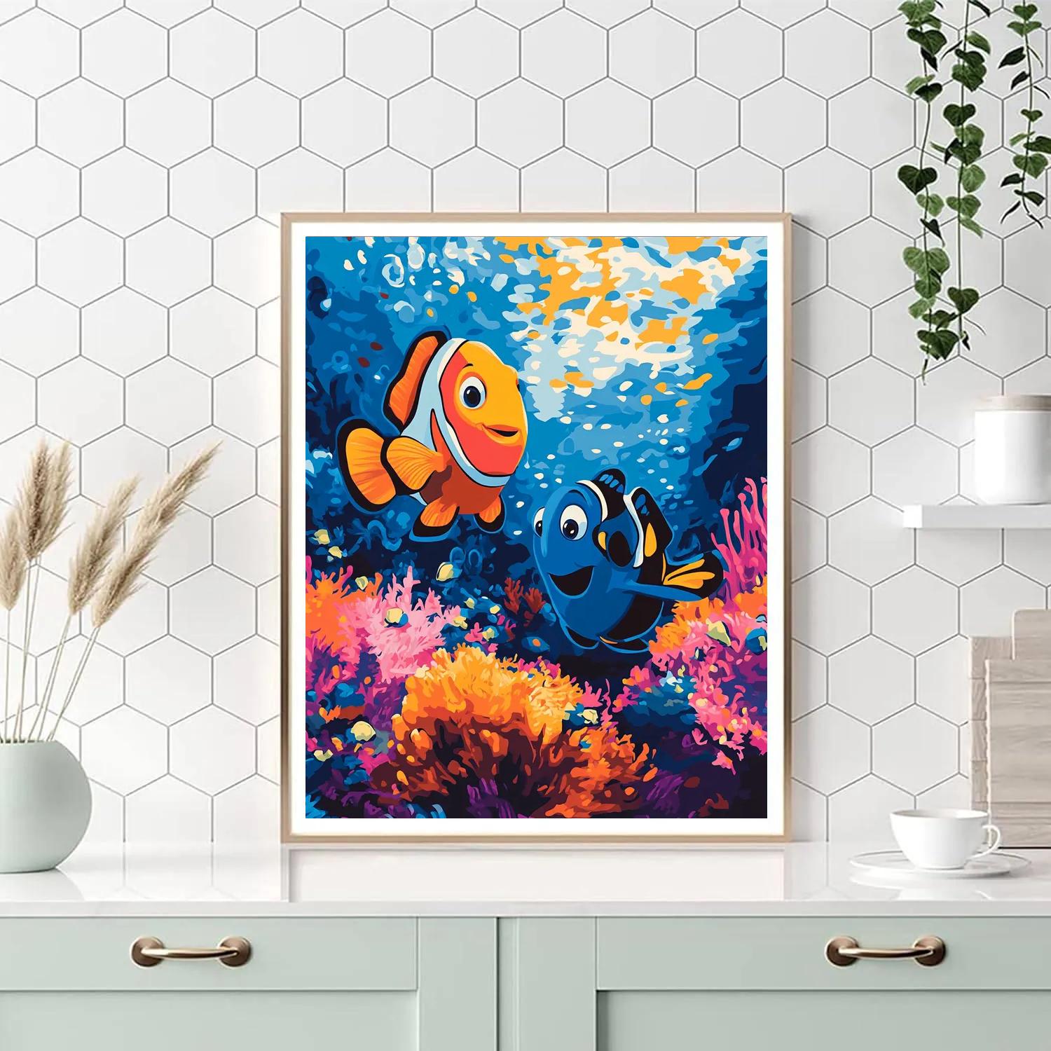 Nemo And Dory’s Vibrant Coral Reef Adventure Disney Inspired paint by numbers