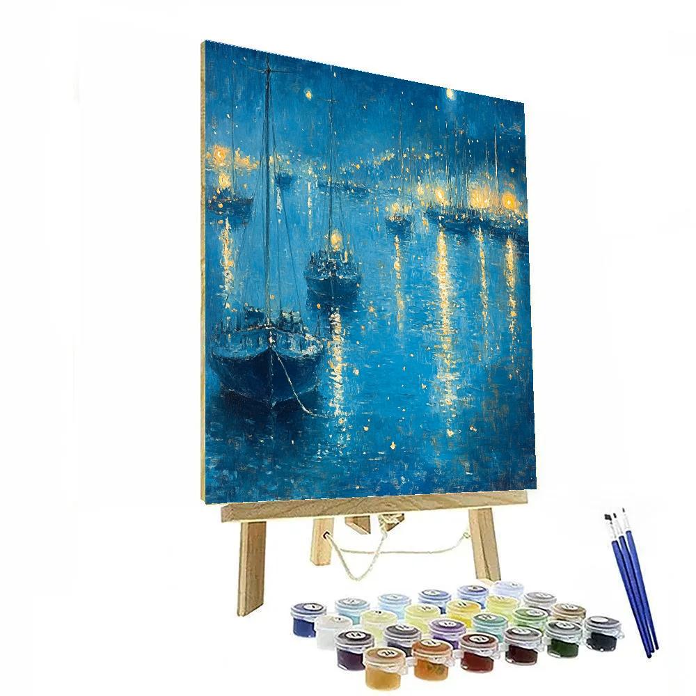 James Whistler Inspired Nocturne Harbour painting number kit