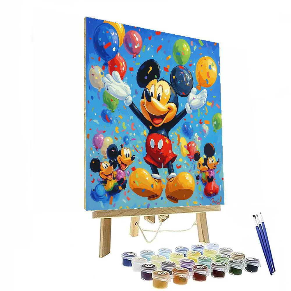 Mickey Mouse’s Joyful Birthday Celebration Disney Inspired Number painting