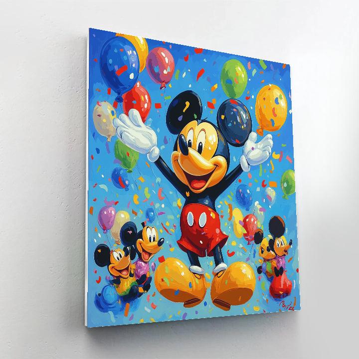 Mickey Mouse’s Joyful Birthday Celebration Disney Inspired Number painting