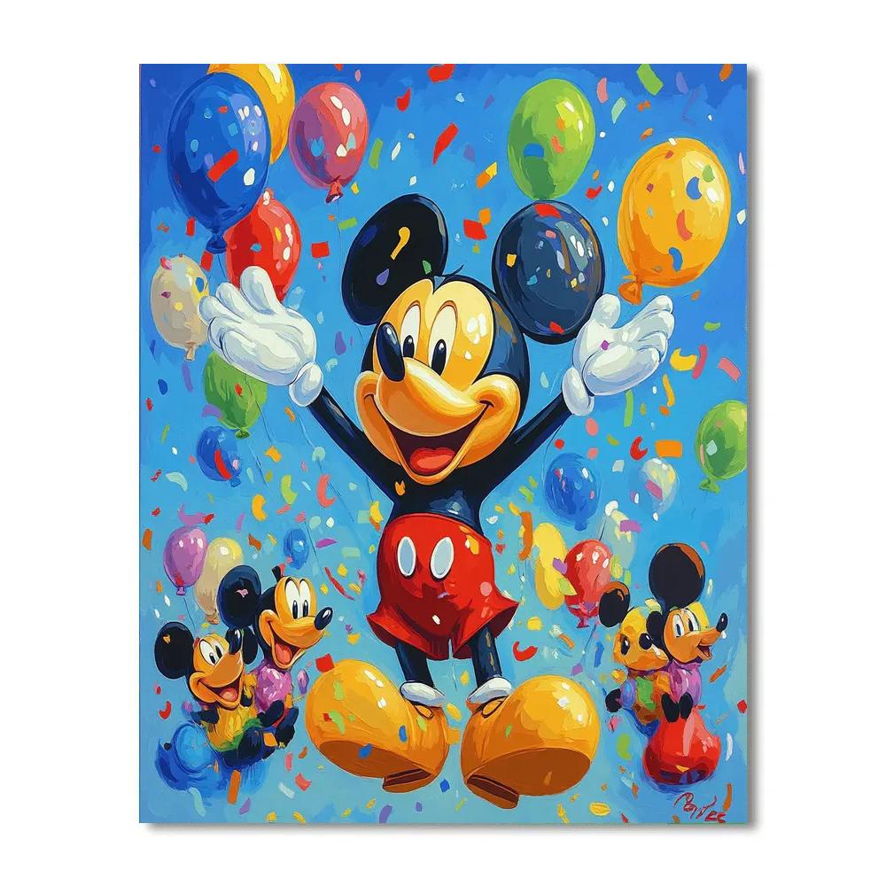 Mickey Mouse’s Joyful Birthday Celebration Disney Inspired Number painting