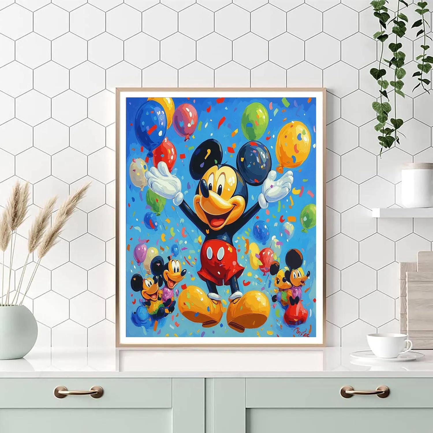 Mickey Mouse’s Joyful Birthday Celebration Disney Inspired Number painting