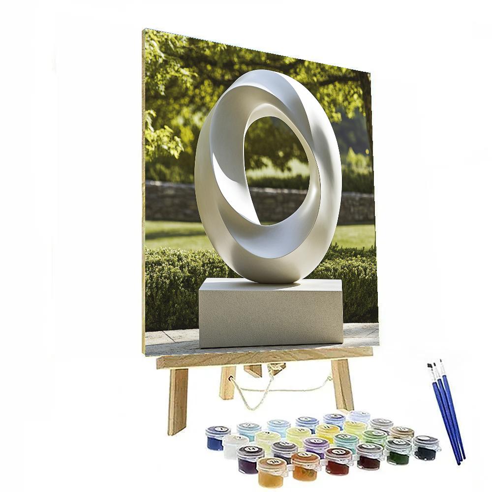 Barbara Hepworth Inspired Modern Sculpture Number painting