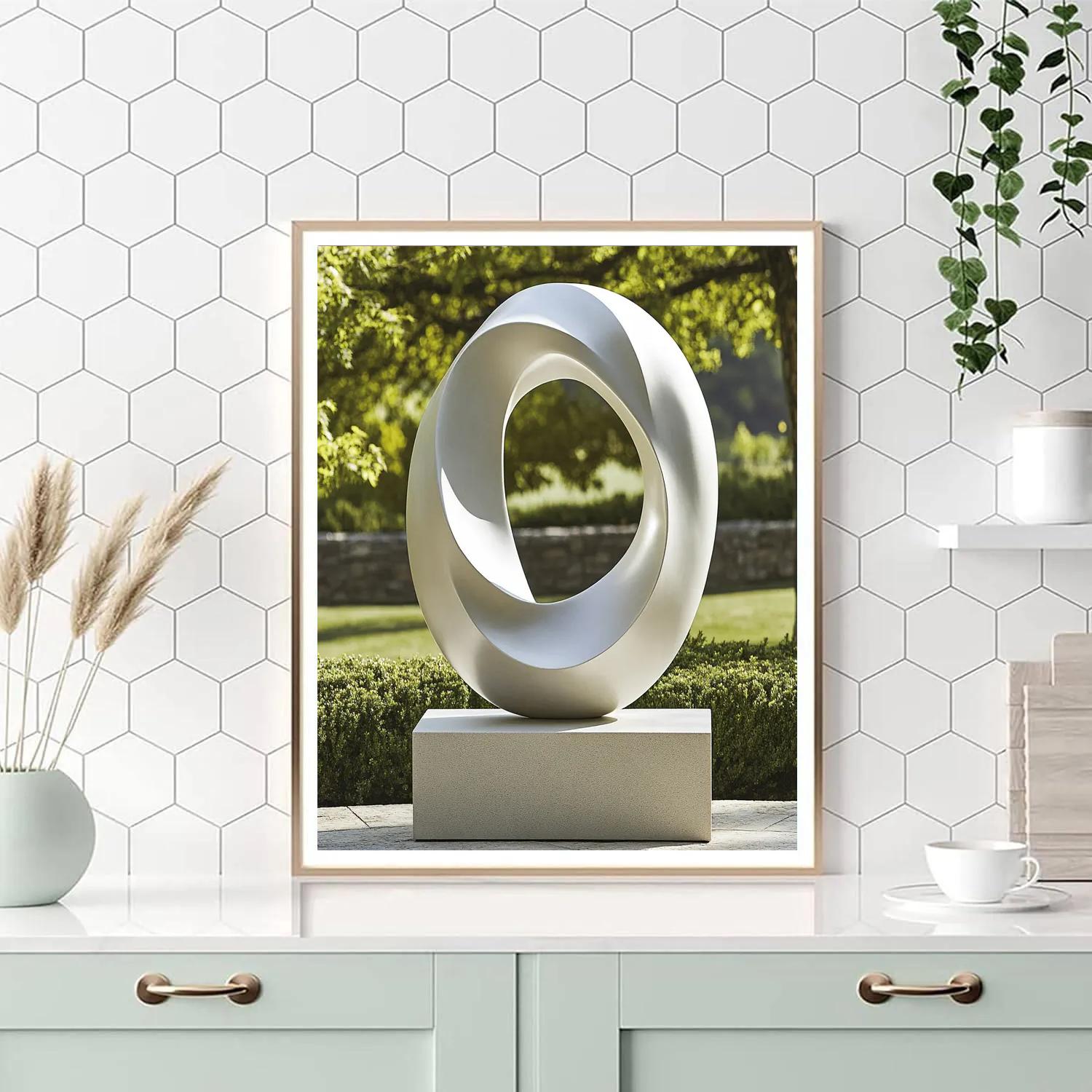 Barbara Hepworth Inspired Modern Sculpture Number painting