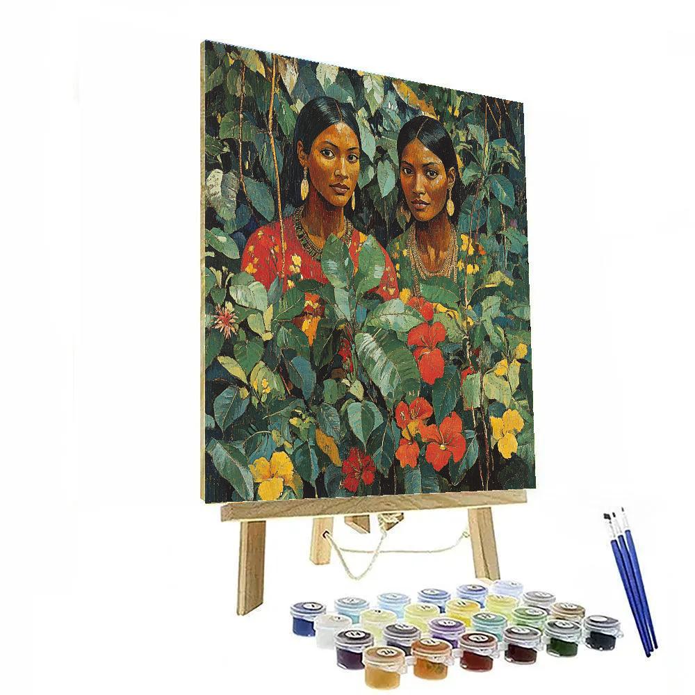 Paul Gauguin Inspired Tahitian Women paint by color