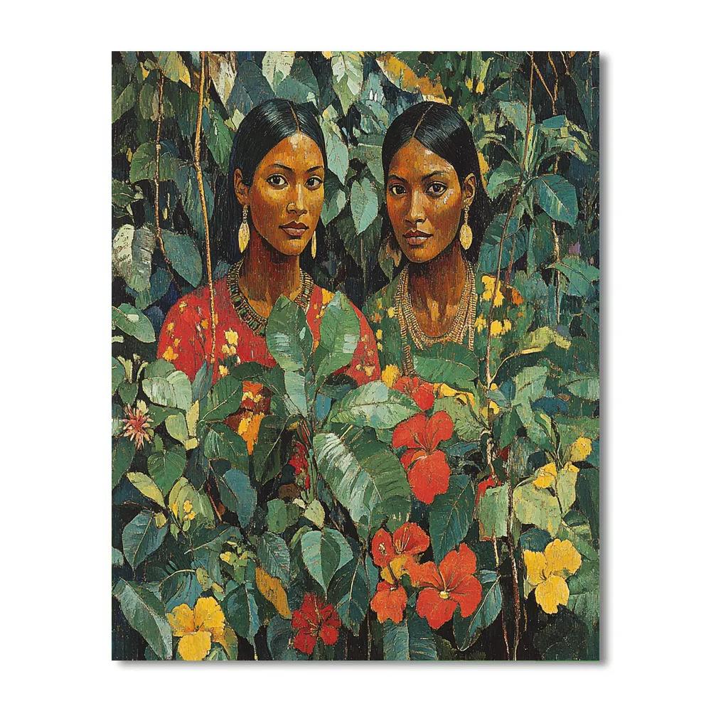 Paul Gauguin Inspired Tahitian Women paint by color
