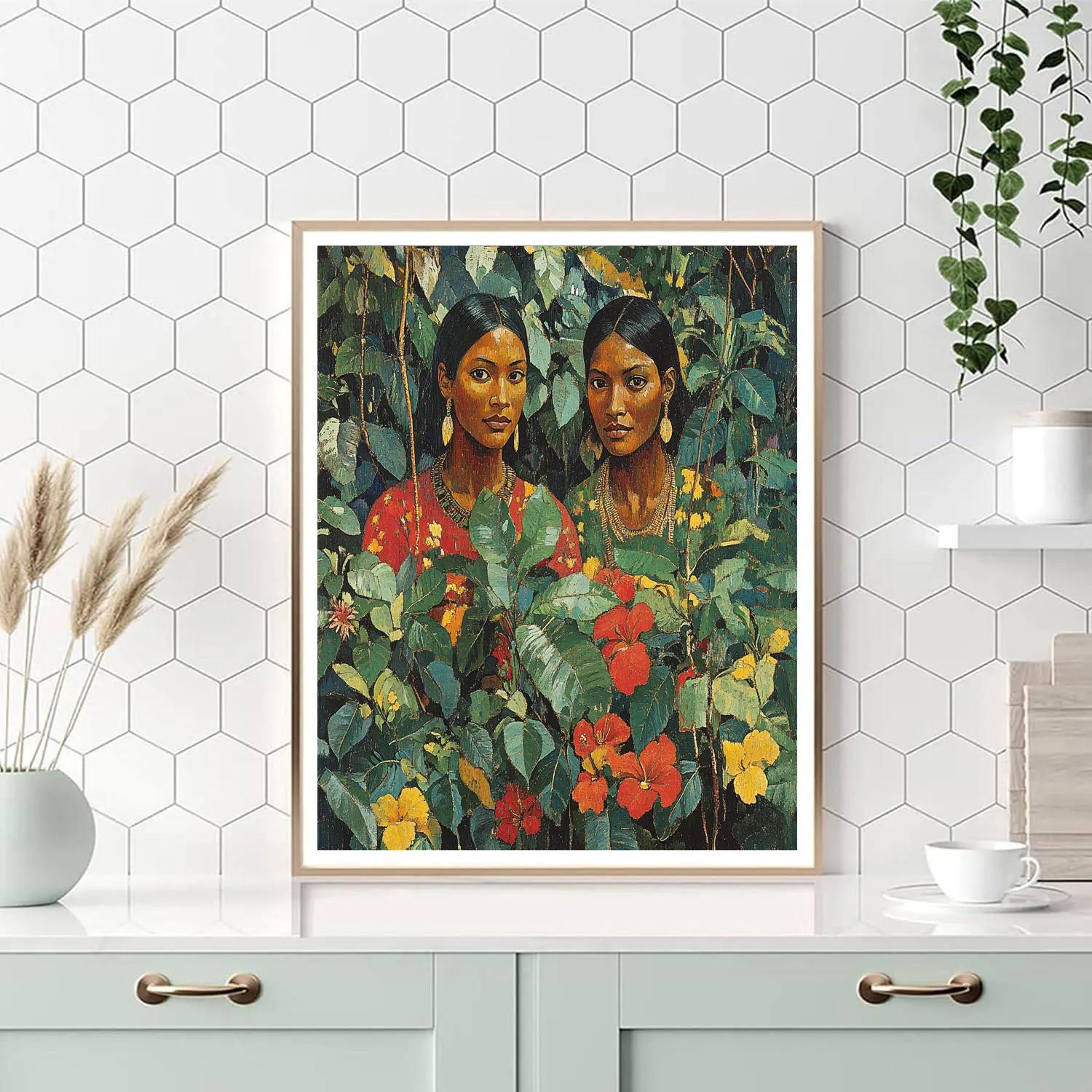 Paul Gauguin Inspired Tahitian Women paint by color