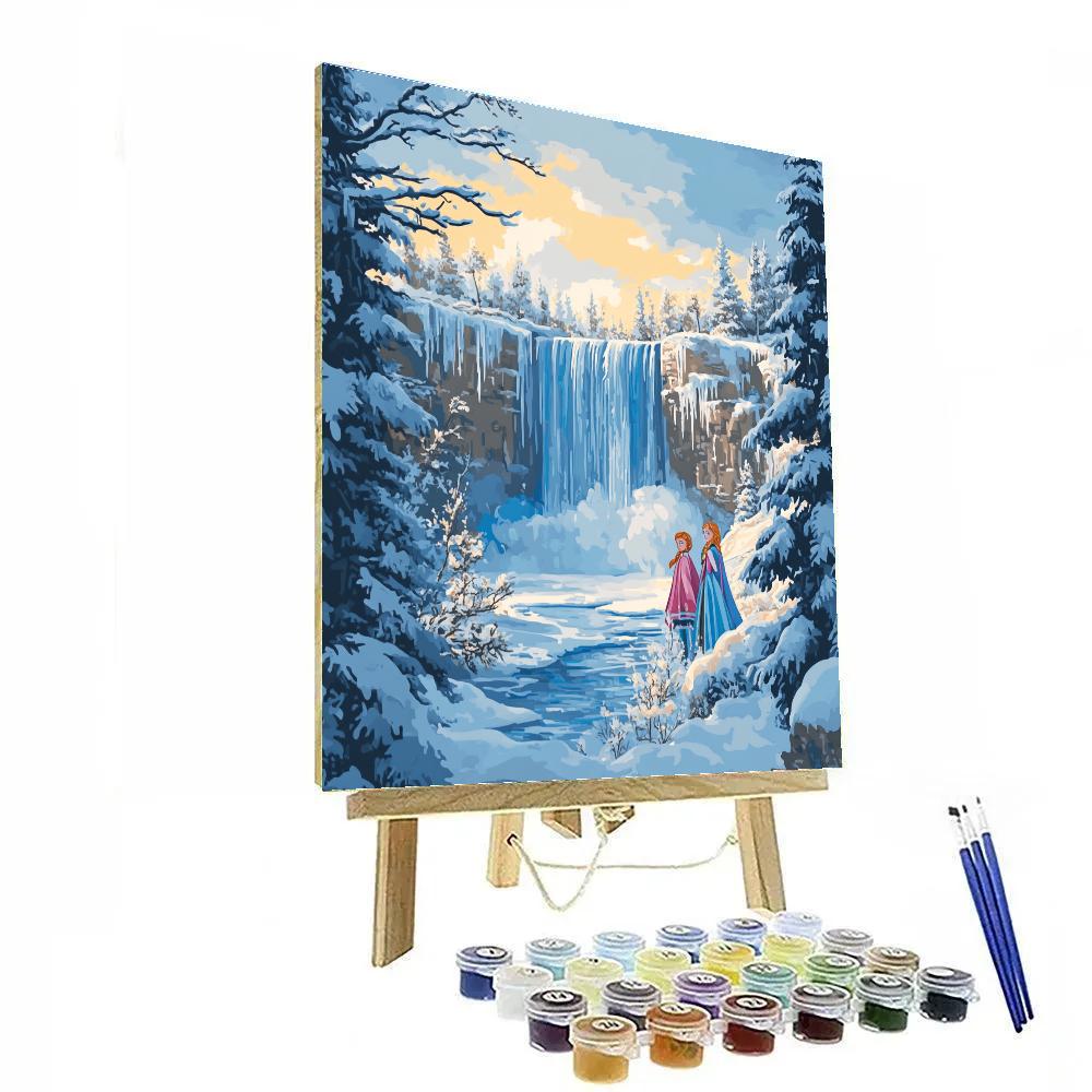 Elsa And Anna’s Frozen Waterfall Moment Disney Inspired Painting by numbers kit