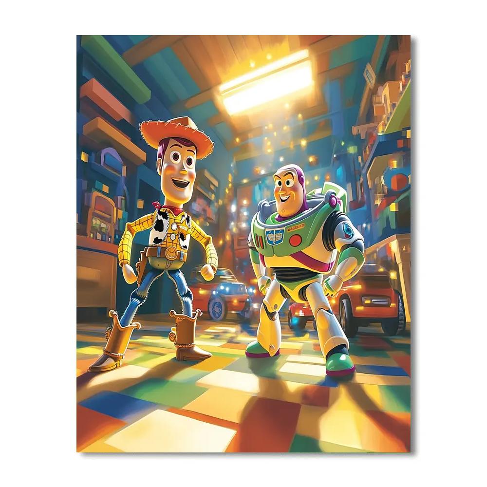 Buzz Lightyear And Woody’s Toy Room Quest Disney Inspired Paint by numbers art