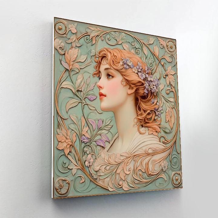 Alphonse Mucha Inspired Floral Woman paint by number