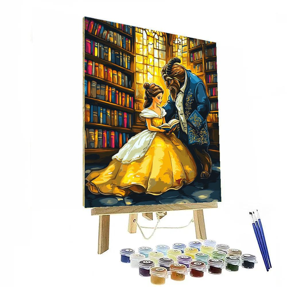 Belle And Beast’s Castle Library Disney Inspired paint by numbers