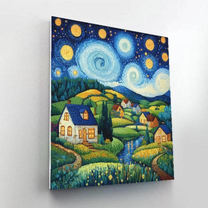 Vincent Van Gogh Inspired Rustic Landscape paint by number