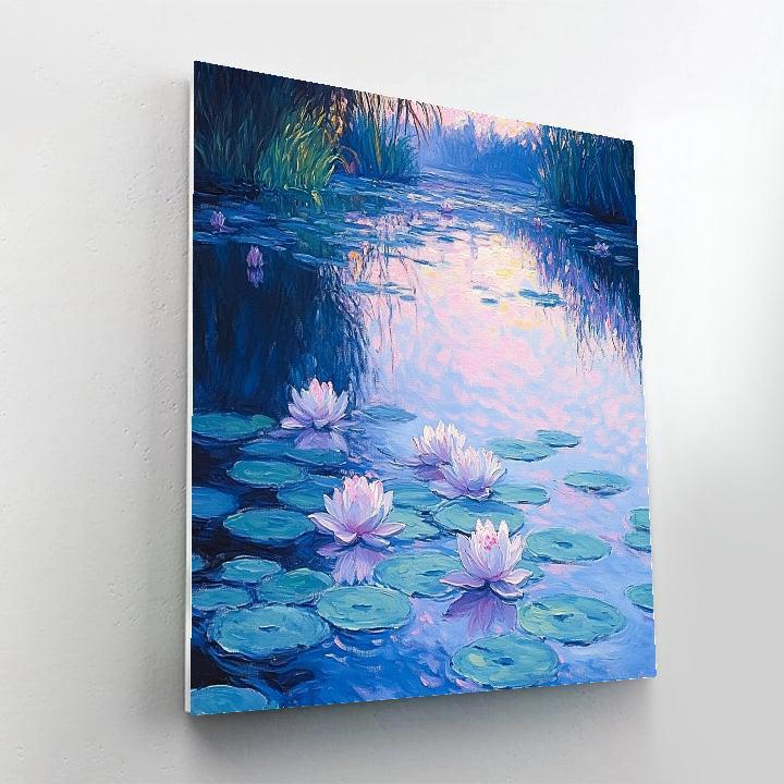 Claude Monet Inspired Water Lilies At Sunrise paint by numbers
