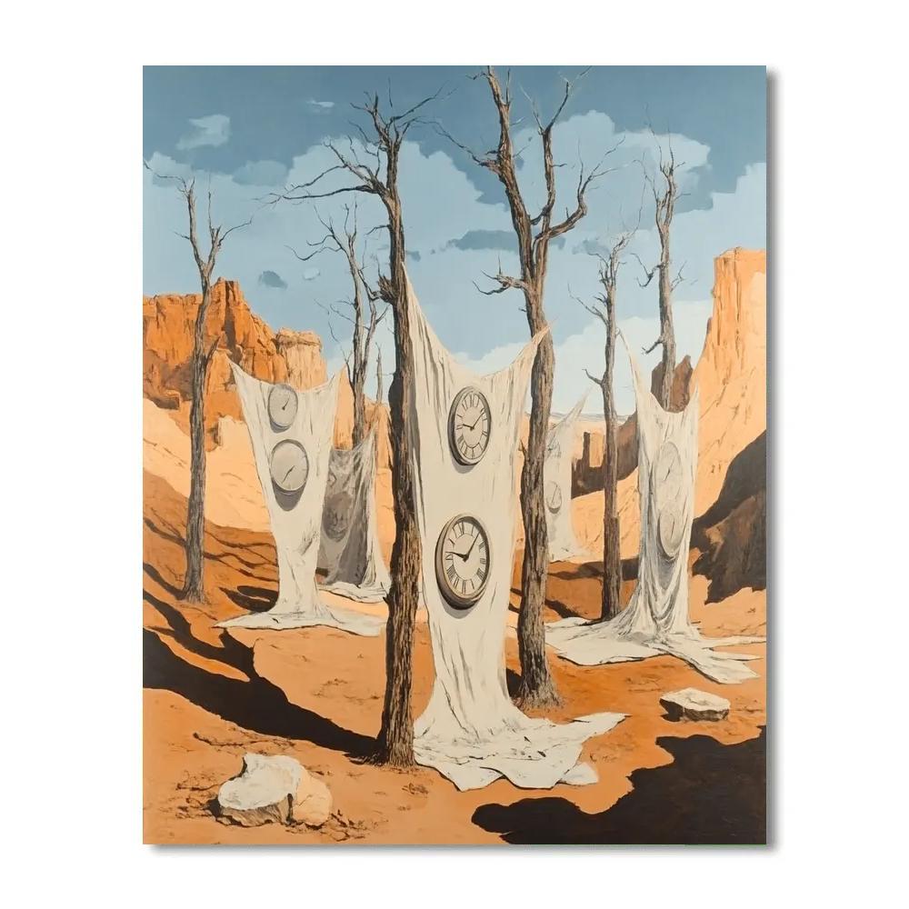 Salvador Dali Inspired Melting Clocks paint by color