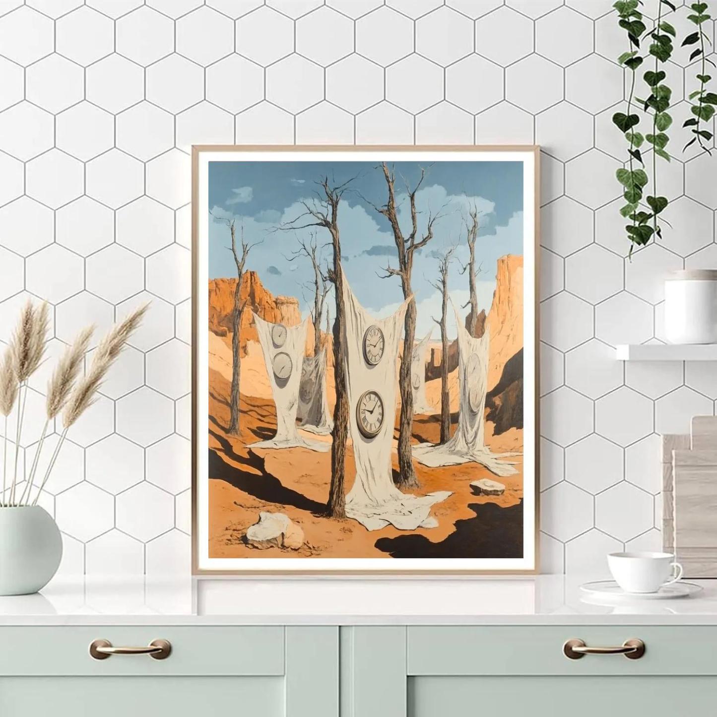 Salvador Dali Inspired Melting Clocks paint by color