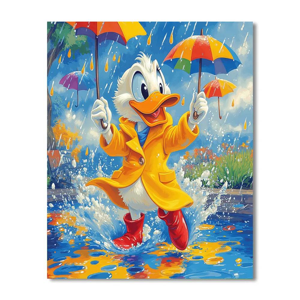 Donald Duck’s Rainy Day Splash Disney Inspired Paint by numbers kits