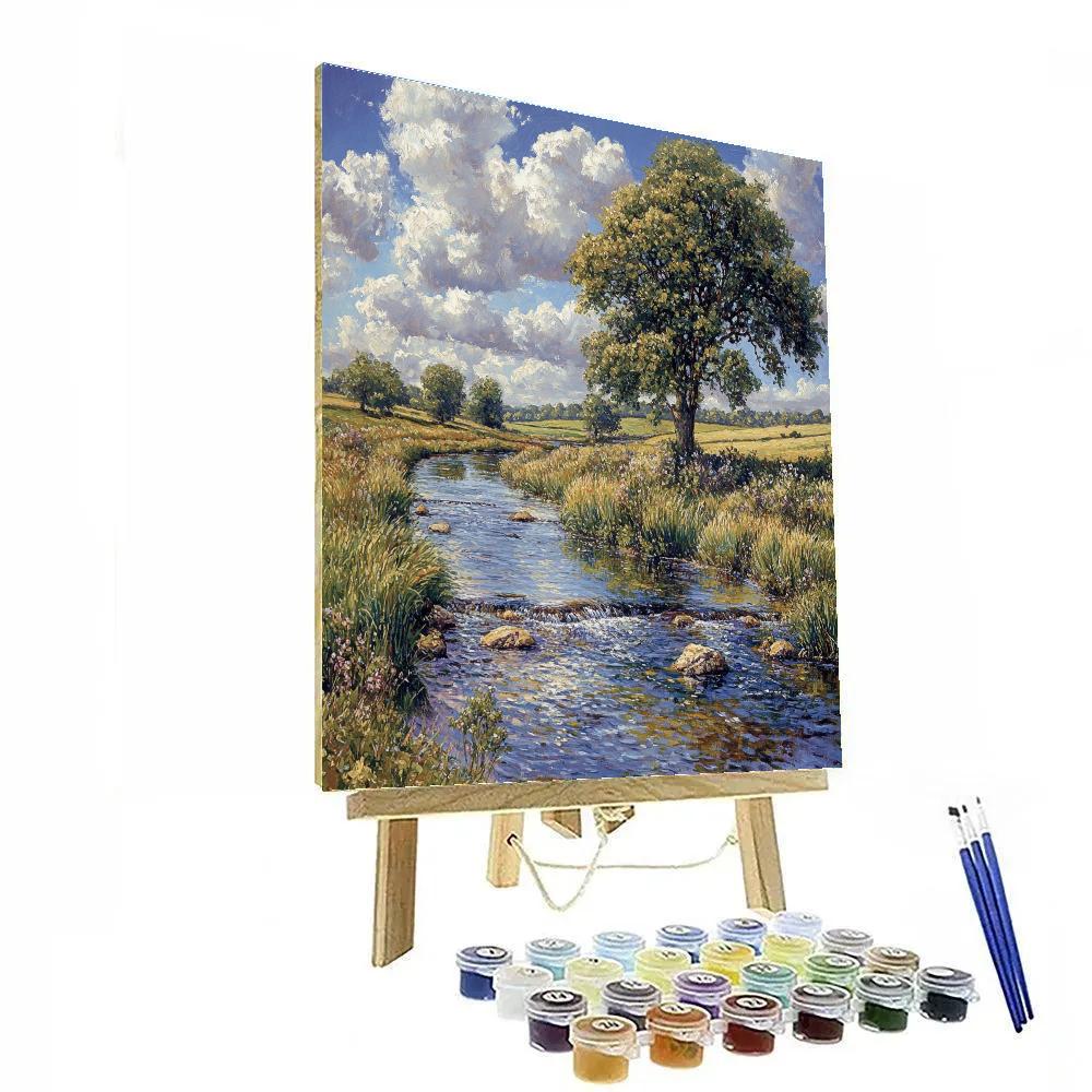John Constable Inspired Riverside Landscape Number painting
